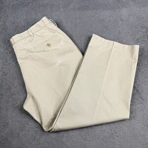 Haggar Pants Mens 40X29 Khaki Brown Classic Fit Straight Work To Weekend Cotton
